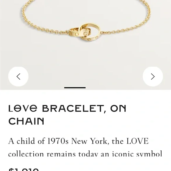 Cartier Gold Interlocking Rings Bracelet with Delicate Chain - Picture 4 of 12